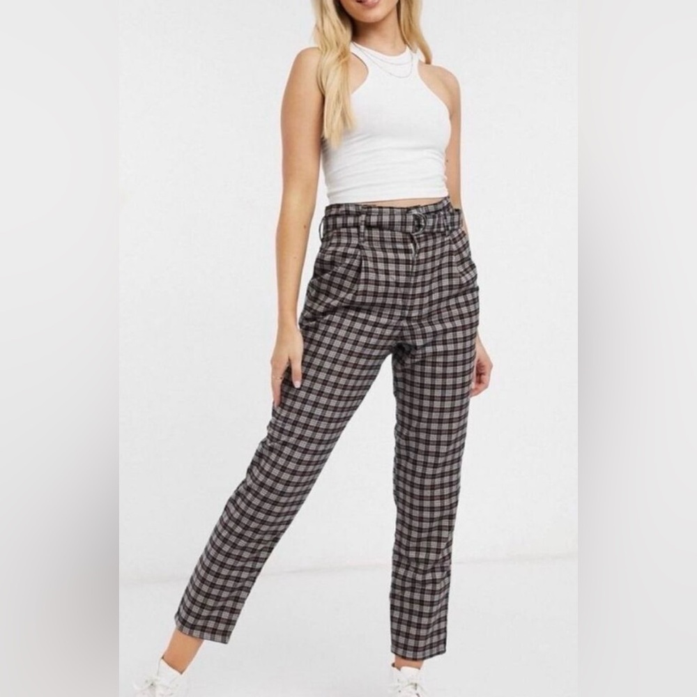 Like New! HOLLISTER Ultra High Rise Plaid Paperbag Waist Pants